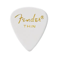 Fender Classic Celluloid 351 Shape Picks Thin White 12 Pack