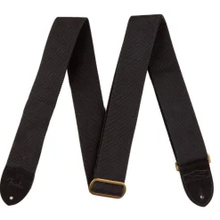 Fender Cotton/Leather Strap - Black