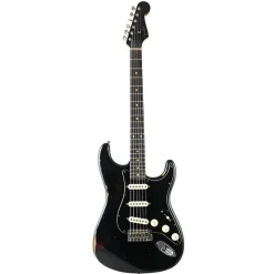 Fender Custom Shop - Limited Edition Dual-Mag II Strat Relic - Rosewood Fingerboard - Aged Black Over 3-Colour Sunburst