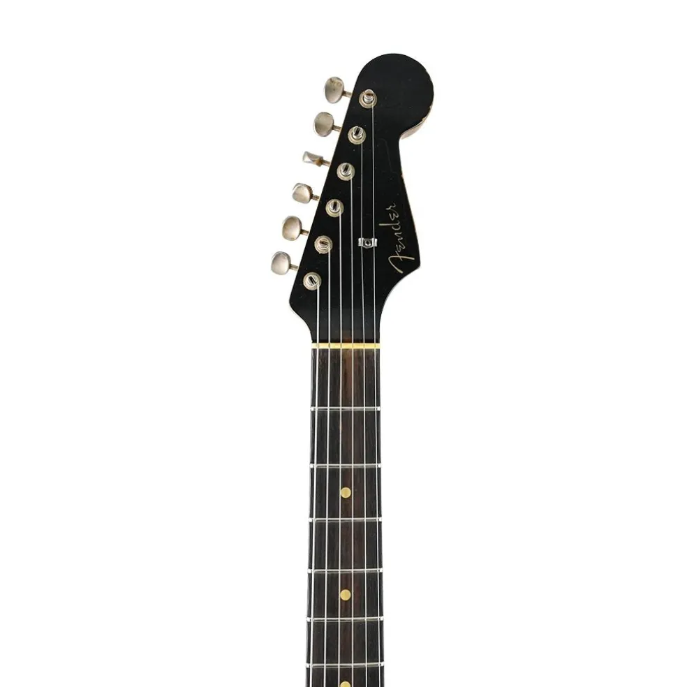 Fender Custom Shop - Limited Edition Dual-Mag II Strat Relic - Rosewood Fingerboard - Aged Black Over 3-Colour Sunburst