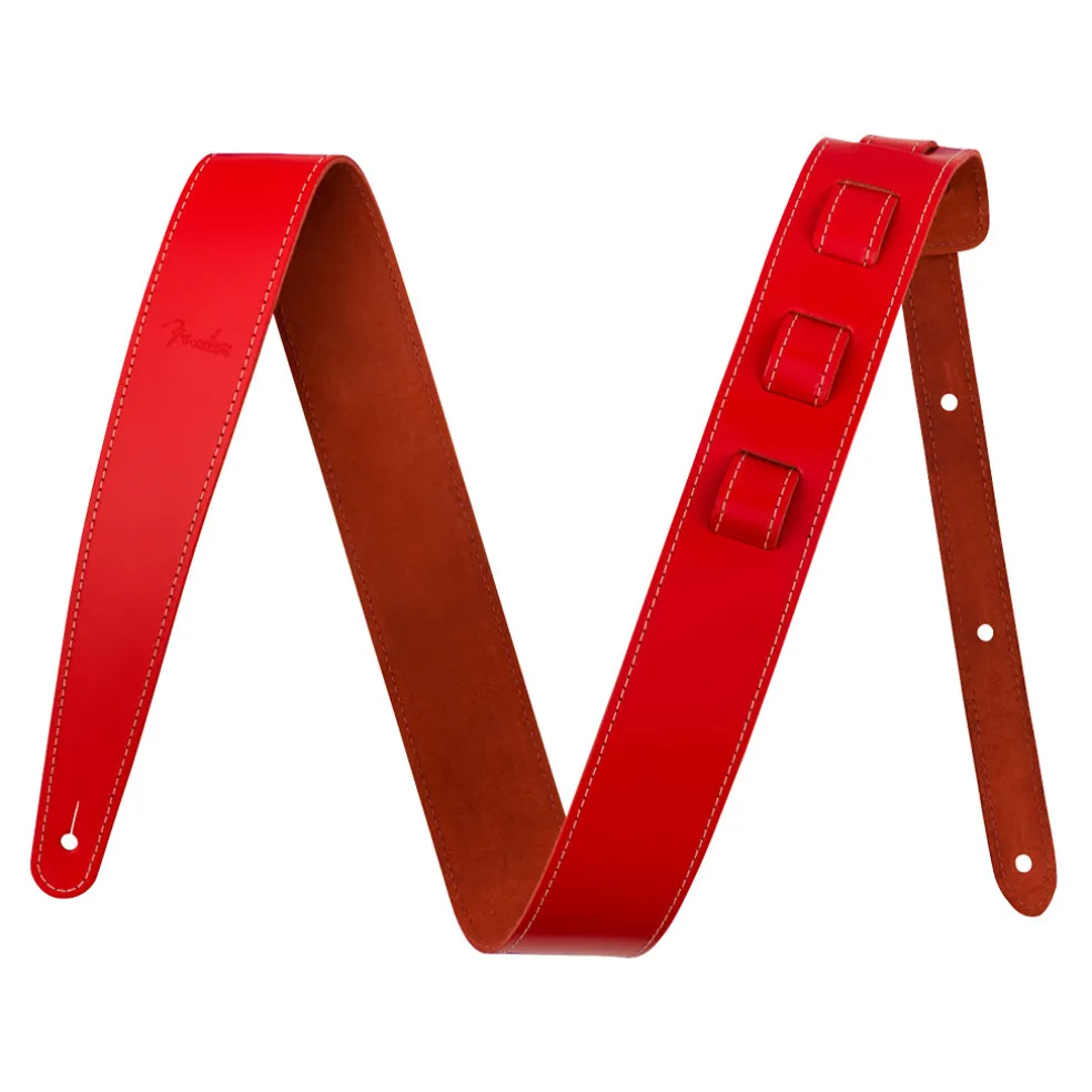 Fender Essentials Leather Strap in Red