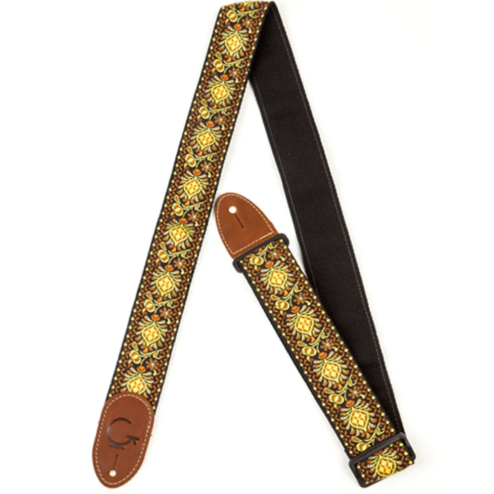 Fender G Brand Strap Yellow/Orange Brown Ends