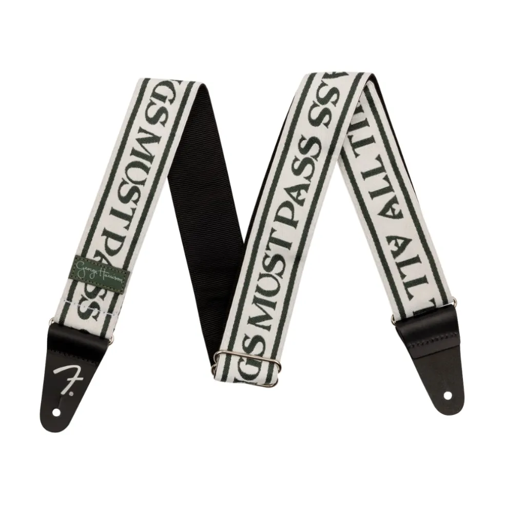 Fender George Harrison All Things Must Pass Logo Strap, White/Black, 2"
