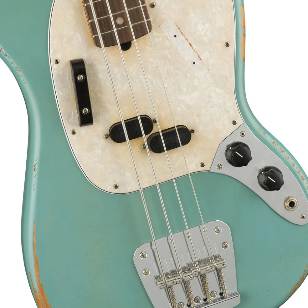 Fender JMJ Road Worn Mustang Bass - Faded Daphne Blue