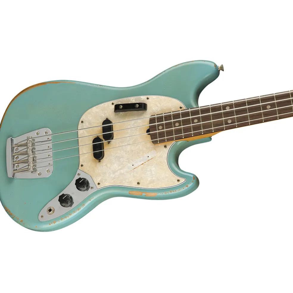 Fender JMJ Road Worn Mustang Bass - Faded Daphne Blue
