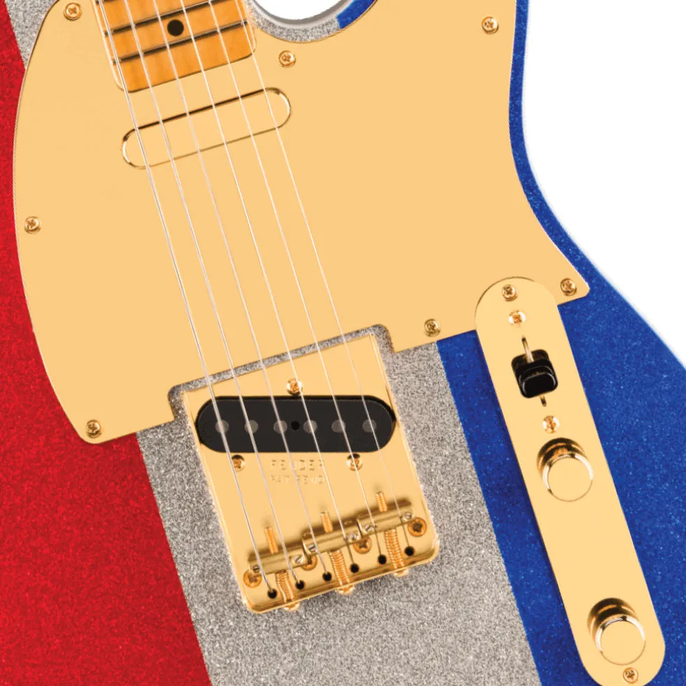 Fender Limited Edition Buck Owens Telecaster with Maple Fingerboard - Red Silver and Blue Sparkle