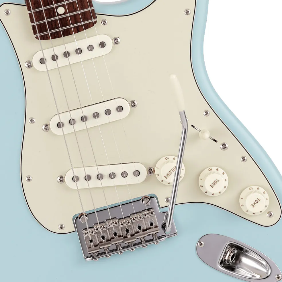Fender Made in Japan Junior Collection Stratocaster®, Rosewood Fingerboard, Satin Daphne Blue