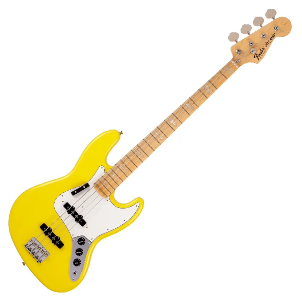 Fender Made in Japan Limited International Color Jazz Bass, Maple Fingerboard, Monaco Yellow