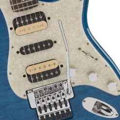 Fender Michiya Haruhata Stratocaster®, Rosewood Fingerboard, Caribbean Blue Transparent