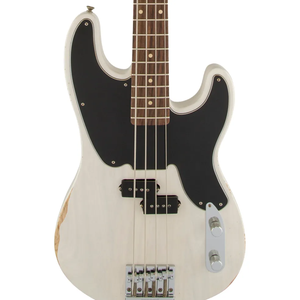 Fender Mike Dirnt Roadworn Precision Bass - White Blonde - Rosewood