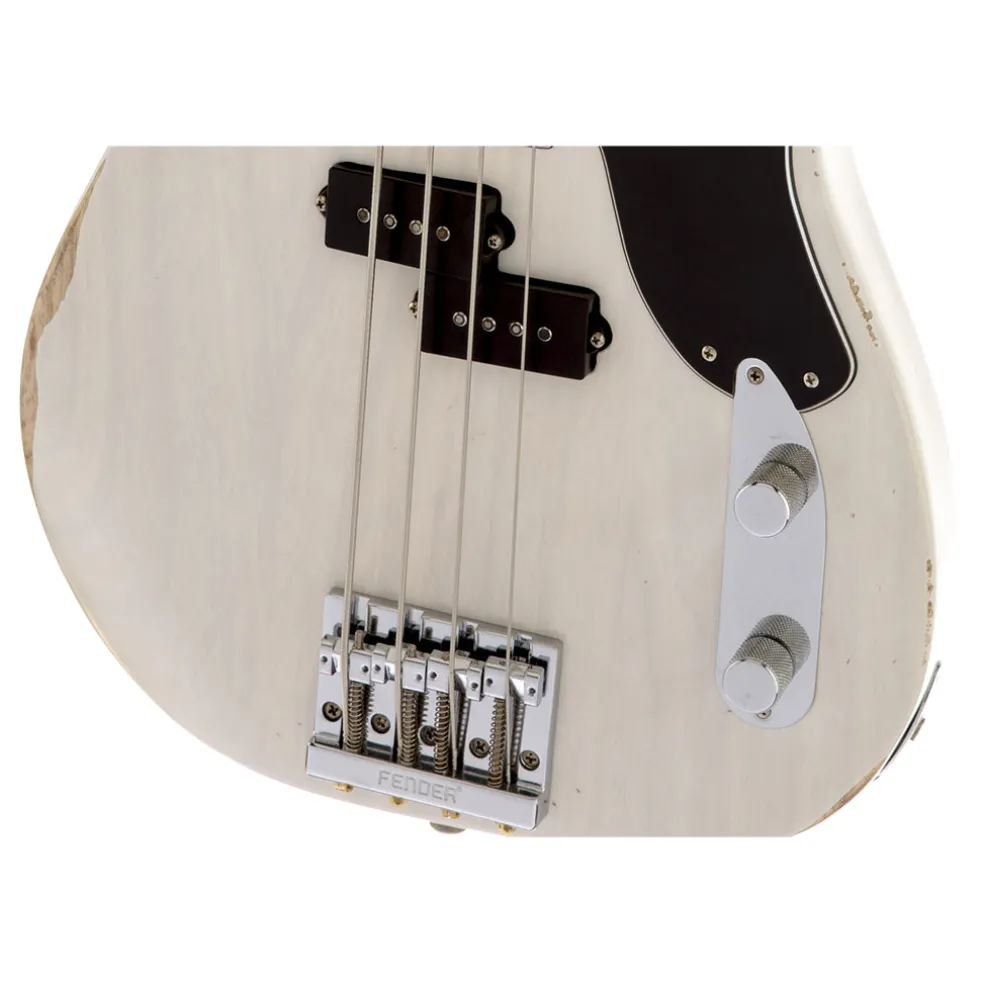 Fender Mike Dirnt Roadworn Precision Bass - White Blonde - Rosewood