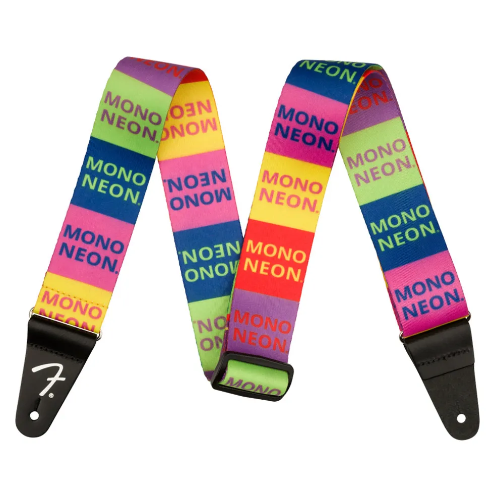 Fender MonoNeon Logo Strap, Multi-Color, 2"