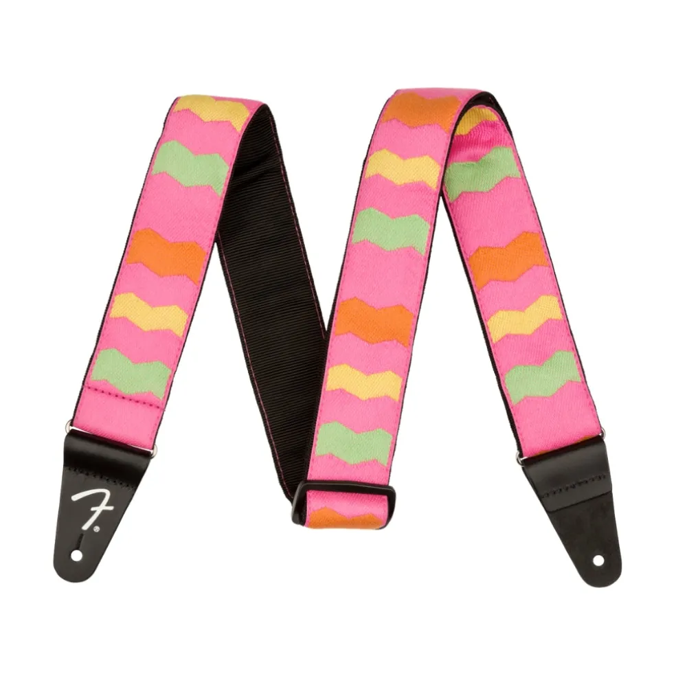 Fender MonoNeon Woven Strap, Neon Pink, 2"