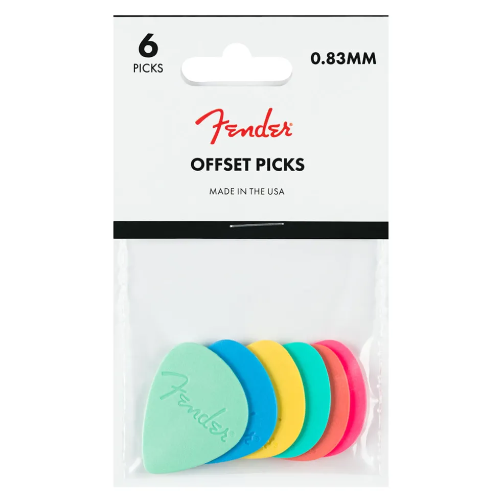 Fender Offset Multi Color Picks 6 Pack