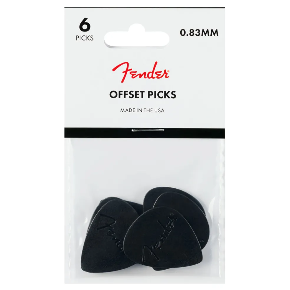 Fender Offset Picks in Black 6 Pack
