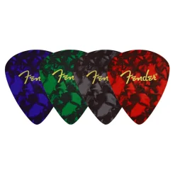 Fender® Pick Shape Logo Coasters, 4-Pack, Multi-Color