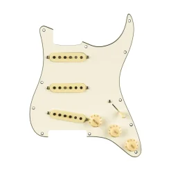 Fender Pre Wired Strat Pickguard Pure Vintage 59 with RWRP Midde Parchment 11 Hole PG