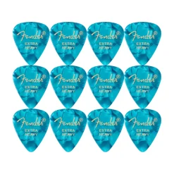 Fender Premium Celluloid 351 Shape Picks Extra Heavy Ocean Turquoise 12 Pack