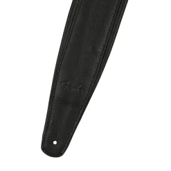 Fender Premium Leather Guitar Strap - Black, 3.5"