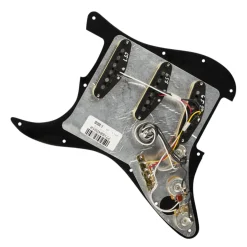 Fender Pre-Wired Strat Pickguard, Tex-Mex SSS, Black 11 Hole PG