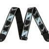 Fender® 2" Monogrammed Strap, Black/Light Grey/Blue