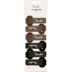 Fender 7" Velcro Cable Ties - 3 Black 3 Brown