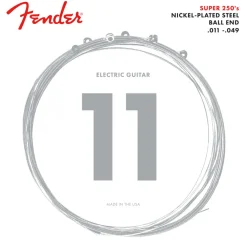 Fender Super 250 Guitar Strings, Nickel Plated Steel, Ball End, 250M Gauges .011-.049, (6)