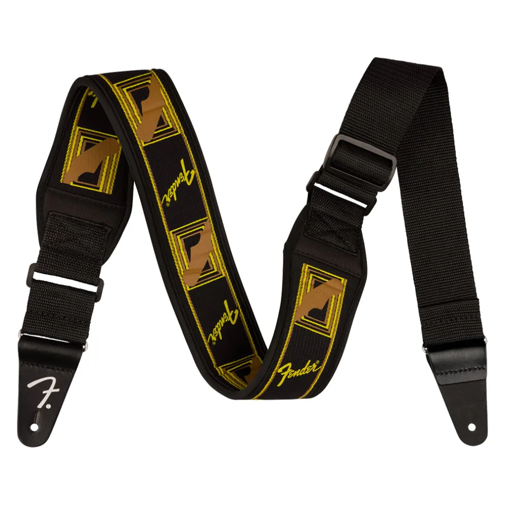 Fender Swell Neoprene Strap Black Yellow Brown Mono