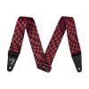 Fender Wavy Checkerboard Guitar Strap - Red and Black, 2"