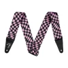 Fender Wavy Checkerboard Guitar Strap - Pink and Black, 2"