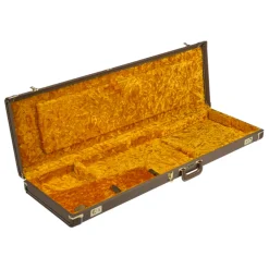 G&G Deluxe Jazz Bass® Hardshell Case, Brown with Gold Plush Interior
