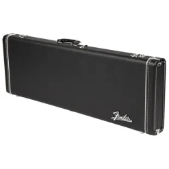 G&G Deluxe Strat®/Tele® Hardshell Case, Left Handed, Black with Orange Plush Interior