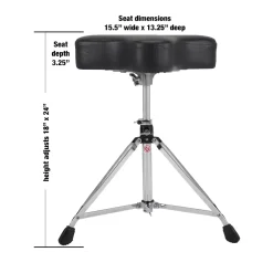 Gibraltar 6600 Series Double Braced Motostyle Drum Throne in Black