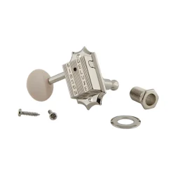 Gibson - Deluxe White Button Tuner Set - Vintage Nickel
