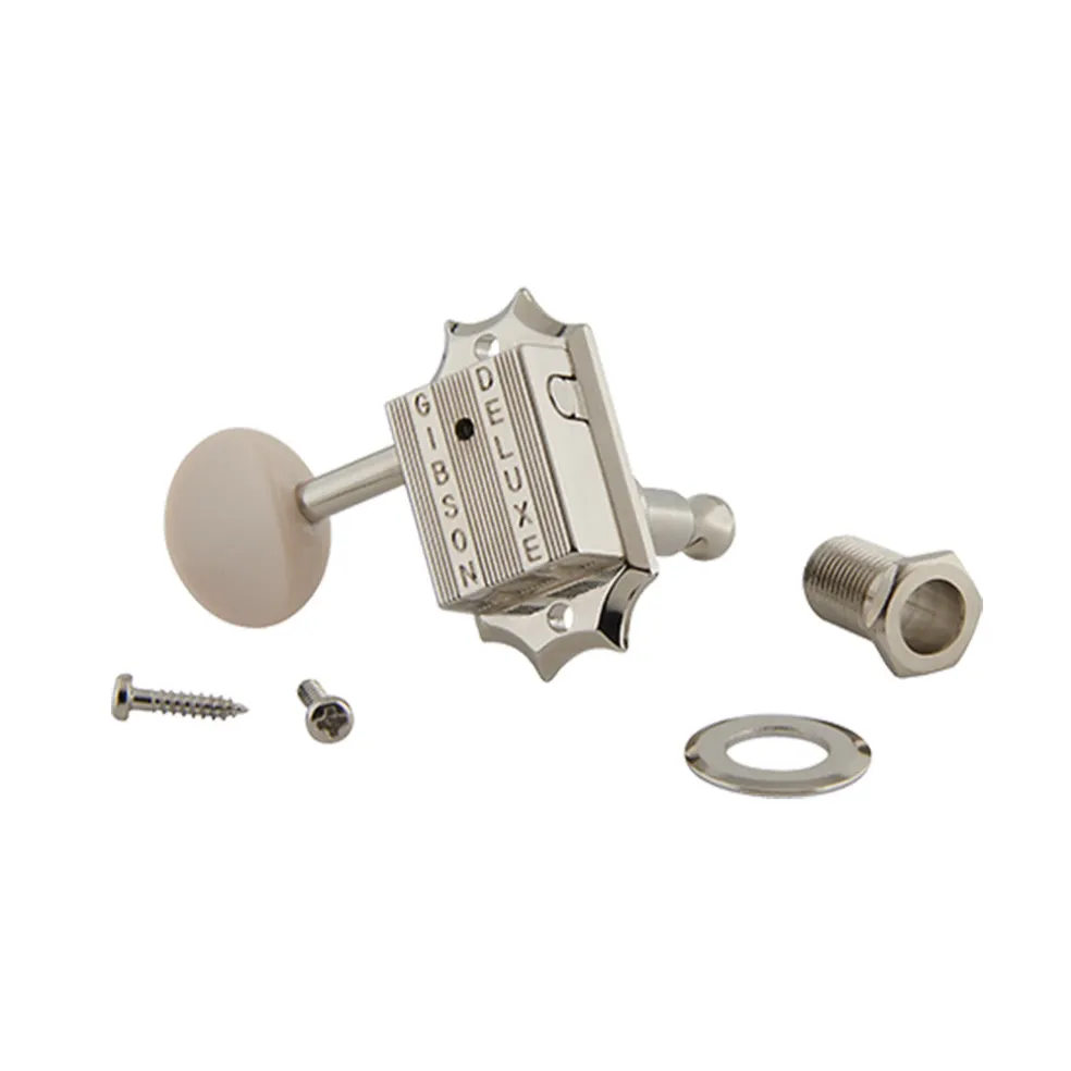 Gibson - Deluxe White Button Tuner Set - Vintage Nickel