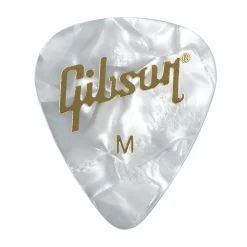 Gibson Pearloid White Picks 12 Pack Medium