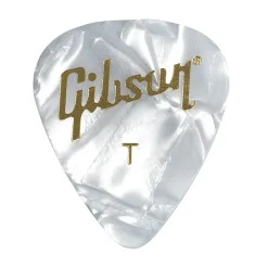 Gibson Pearloid White Picks 12 Pack Thin