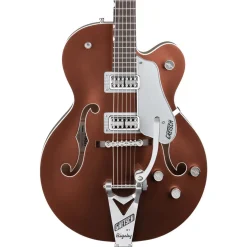 Gretsch - G6118T Players Edition Anniversary™ Hollow Body with String-Thru Bigsby® - Two-Tone Copper Metallic/Sahara Metallic