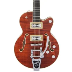 Gretsch - G6659TFM Players Edition Broadkaster® Jr. Center Block Single-Cut with String-Thru Bigsby® and Flame Maple - Bourbon Stain