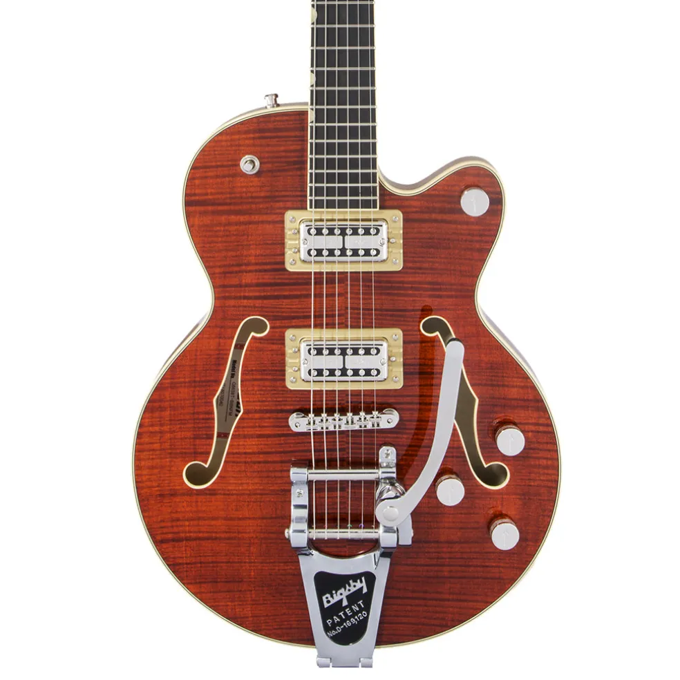 Gretsch - G6659TFM Players Edition Broadkaster® Jr. Center Block Single-Cut with String-Thru Bigsby® and Flame Maple - Bourbon Stain