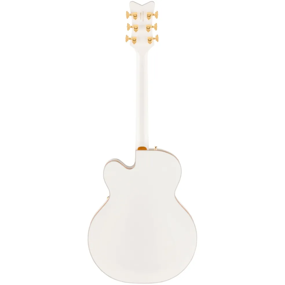 Gretsch Falcon Hollow Body Ebony Fingerboard with String Thru Bigsby and Gold Hardware - White