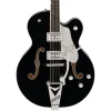 Gretsch Falcon Hollow Body Ebony Fingerboard with String-Thru Bigsby® and Chrome Hardware - Black