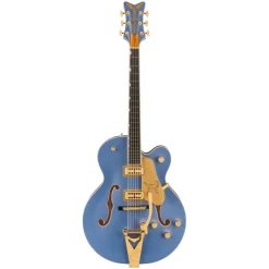 Gretsch Falcon Hollow Body Ebony Fingerboard with String Thru Bigsby and Gold Hardware - Cerulean Smoke