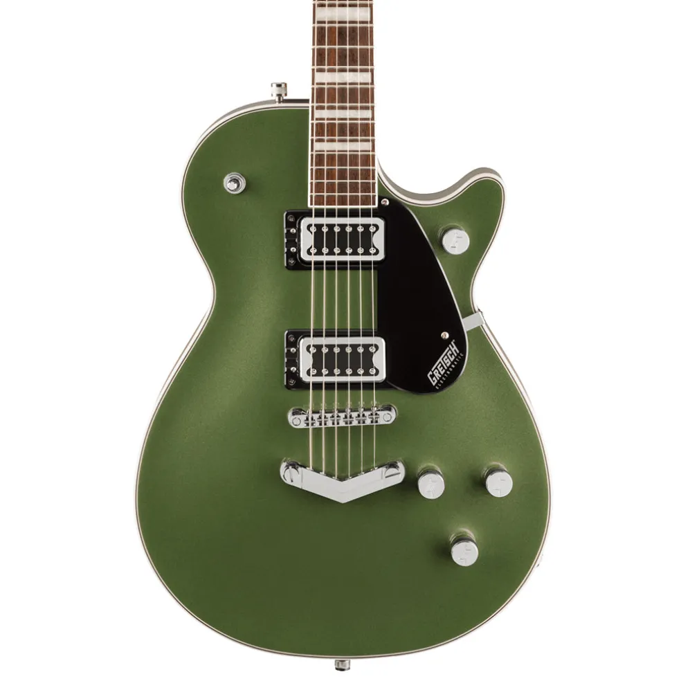 Gretsch G5220 Electromatic Jet Black Top Singlecut with V Stoptail and Laurel Fingerboard - Olive Metallic