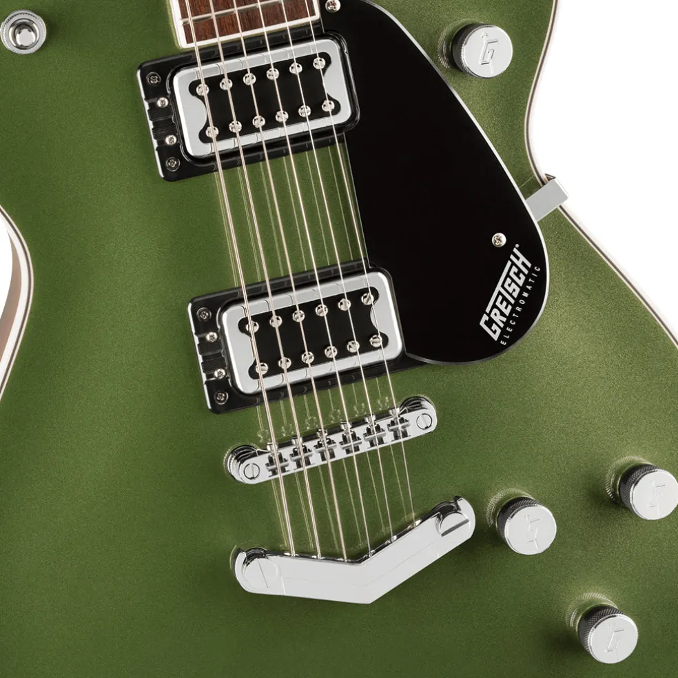 Gretsch G5220 Electromatic Jet Black Top Singlecut with V Stoptail and Laurel Fingerboard - Olive Metallic