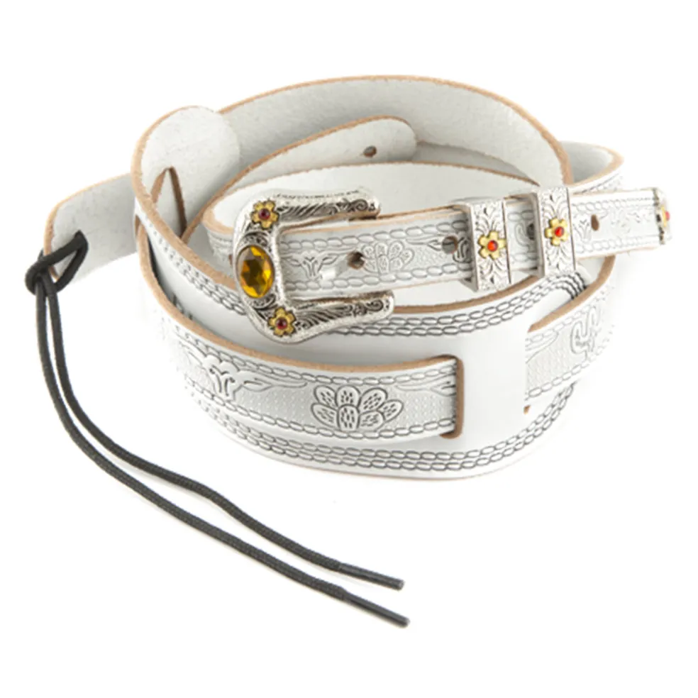 Gretsch Vintage Tooled Leather Strap - White