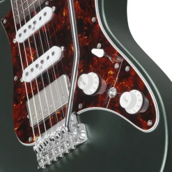 Ibanez AZ2204N Electric Guitar with Rosewood Fretboard and Case - Ivy Green Metallic Flat