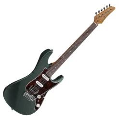 Ibanez AZ2204N Electric Guitar with Rosewood Fretboard and Case - Ivy Green Metallic Flat