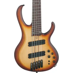 Ibanez BTB705LMNNF 5 String Electric Bass Guitar Natural Browned Burst Flat