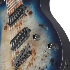 Ibanez RGMS7PB 7-String Electric Guitar with Poplar Burl Top and Jatoba Fretboard - Cosmic Blue Star Burst